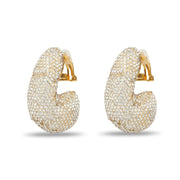 Lele Sadoughi Earrings Lele Sadoughi | Crystal Pave Dome Hoop Clip On Earrings
