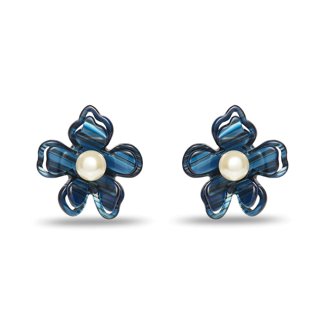Lele Sadoughi Earrings Lele Sadoughi | Tile Blue Azalea Button Earrings