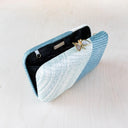 LIKHÂ Clutch Powder Blue Kimono Woven Clutch