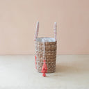 LIKHÂ Tote Mini Woven Tote Bag with Embroidered Lobster