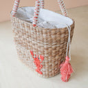 LIKHÂ Tote Mini Woven Tote Bag with Embroidered Lobster