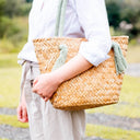 LIKHÂ Tote Sage Seagrass Tote Bag with Wrapped Handles