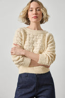Lilla P Sweater Long Sleeve Ballet Neck Sweater in Winter White
