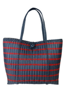 Lilley Line Tote Medium Sailor Stripe Fog Blue & Red