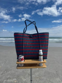 Lilley Line Tote Medium Sailor Stripe Fog Blue & Red