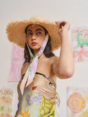 Lost Pattern NYC Hat Frida X Lost Pattern Frida's Garden Straw Hat with Ribbon Tie