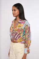 Love the Label Top Amber Top in Petunia Patchwork