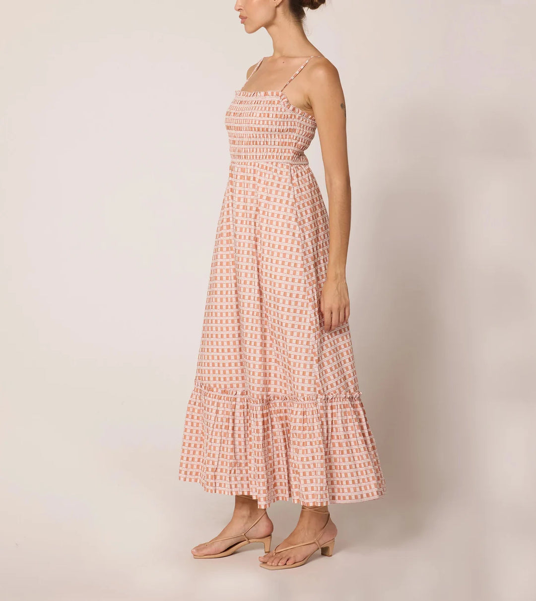 Magnolia Ankle Dress in Bellini Peach