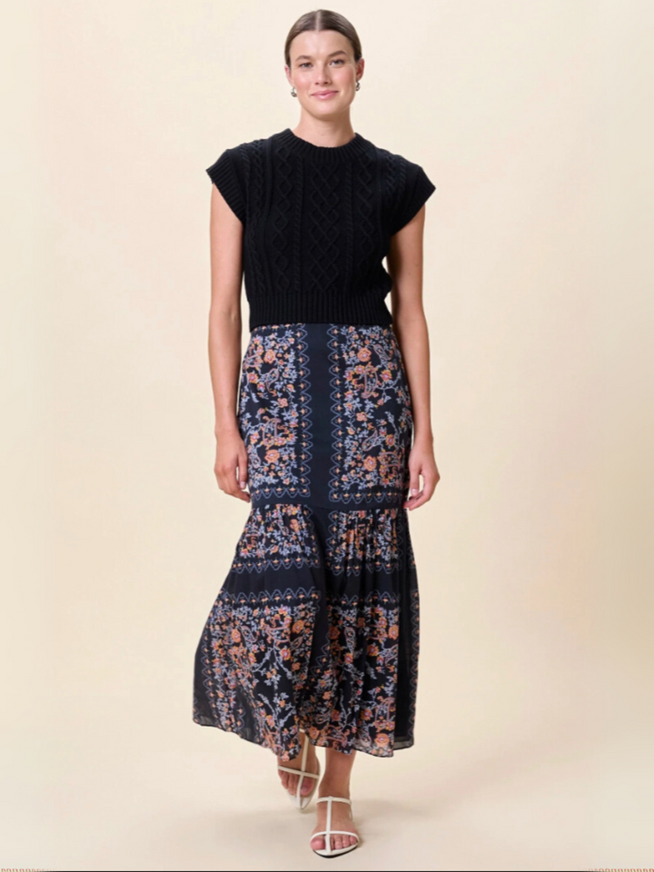 Marjorie Ankle Skirt in Dark La Ramos