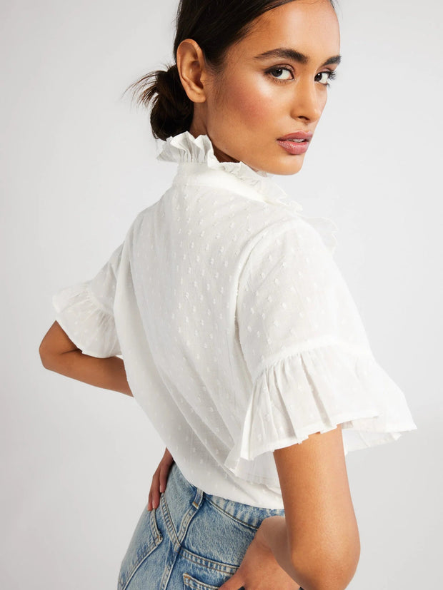 Mille Apparel Mille | Vanessa Top in Swiss Pearl Dot
