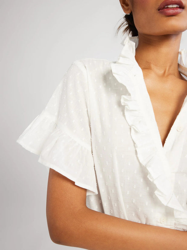 Mille Apparel Mille | Vanessa Top in Swiss Pearl Dot