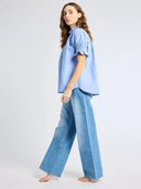 Marnie Top in Blue Oxford