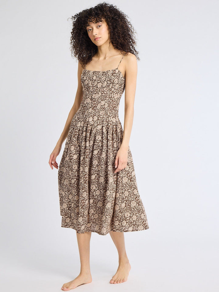 Tully Dress in Cocoa Floral