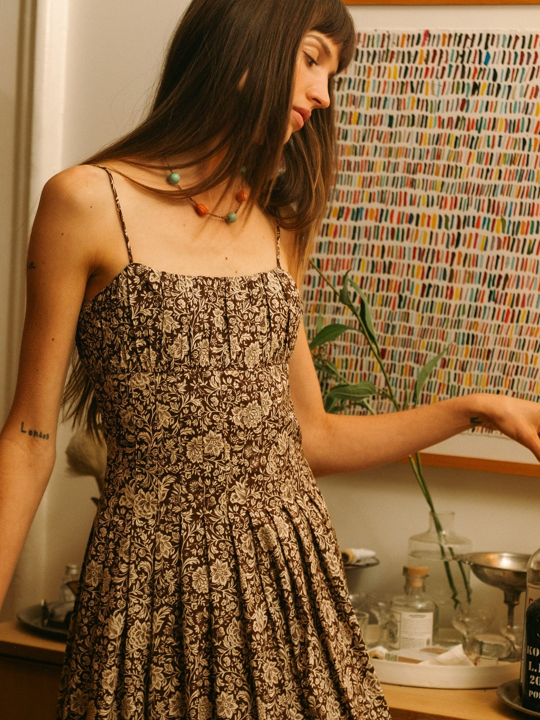 Tully Dress in Cocoa Floral
