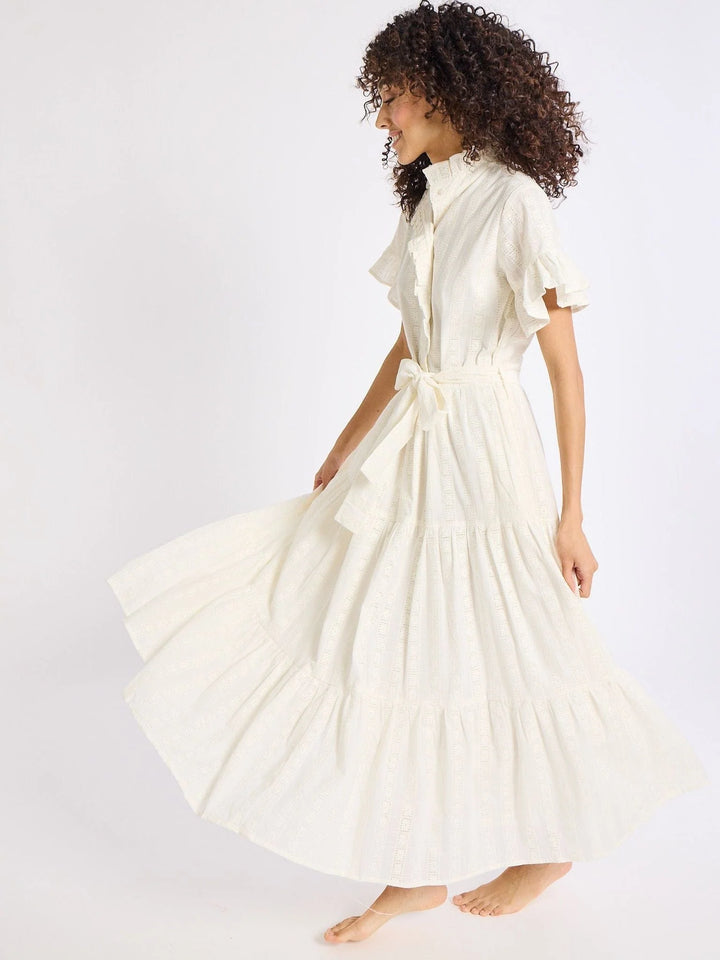 Victoria Dress in Ivory Eyelet