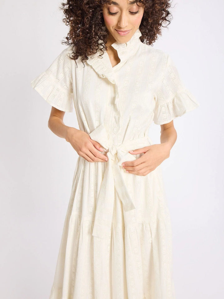 Victoria Dress in Ivory Eyelet