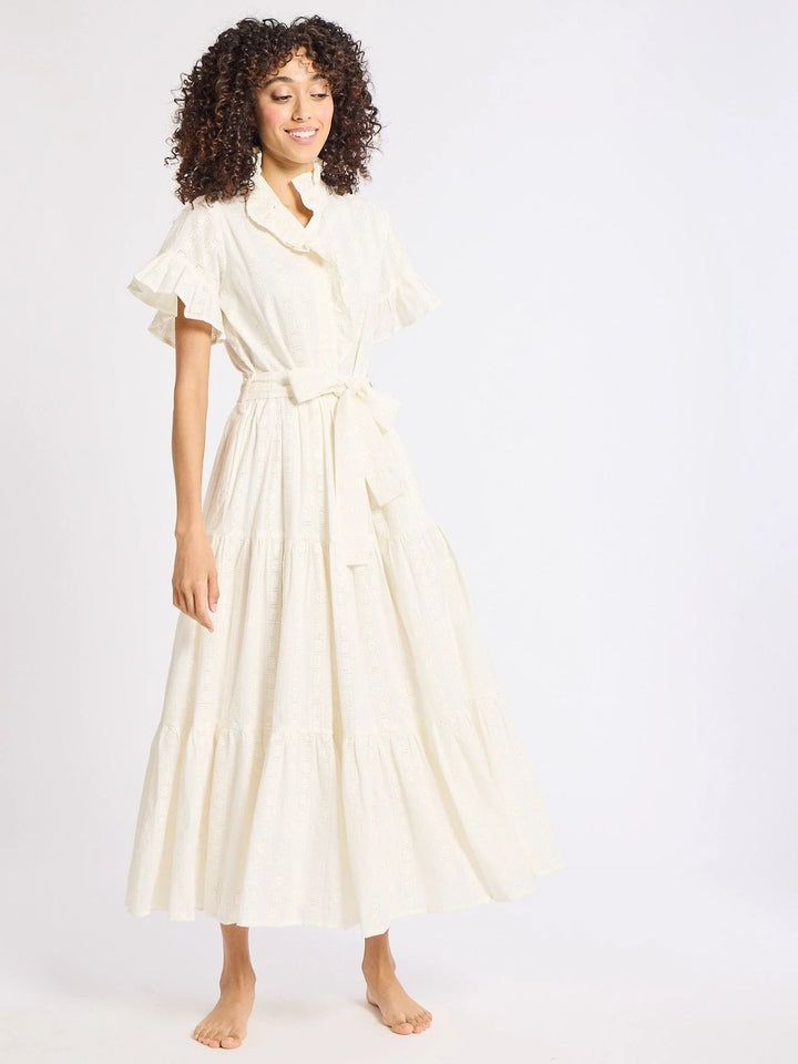 Victoria Dress in Ivory Eyelet