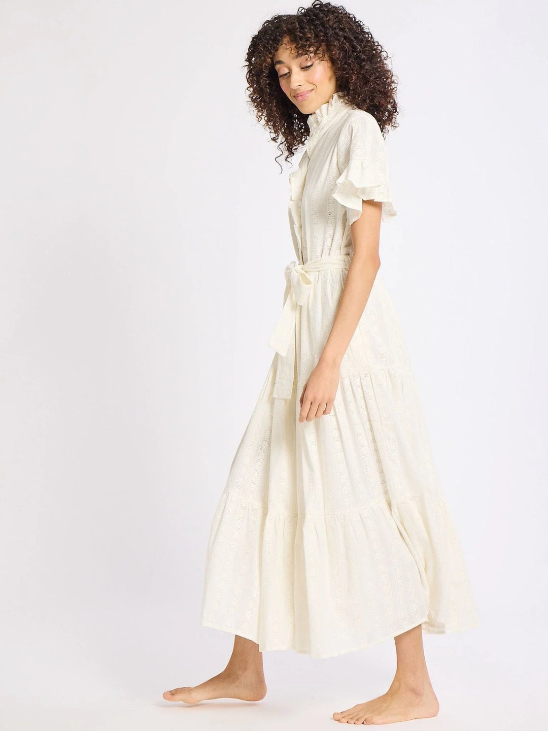Victoria Dress in Ivory Eyelet