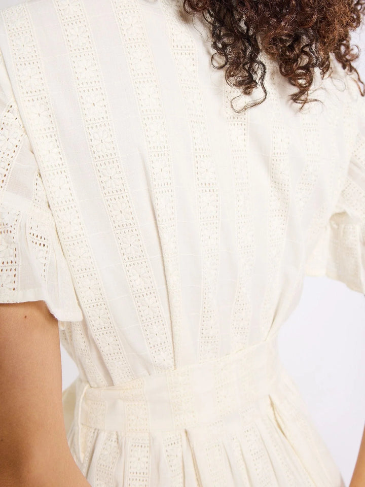 Victoria Dress in Ivory Eyelet