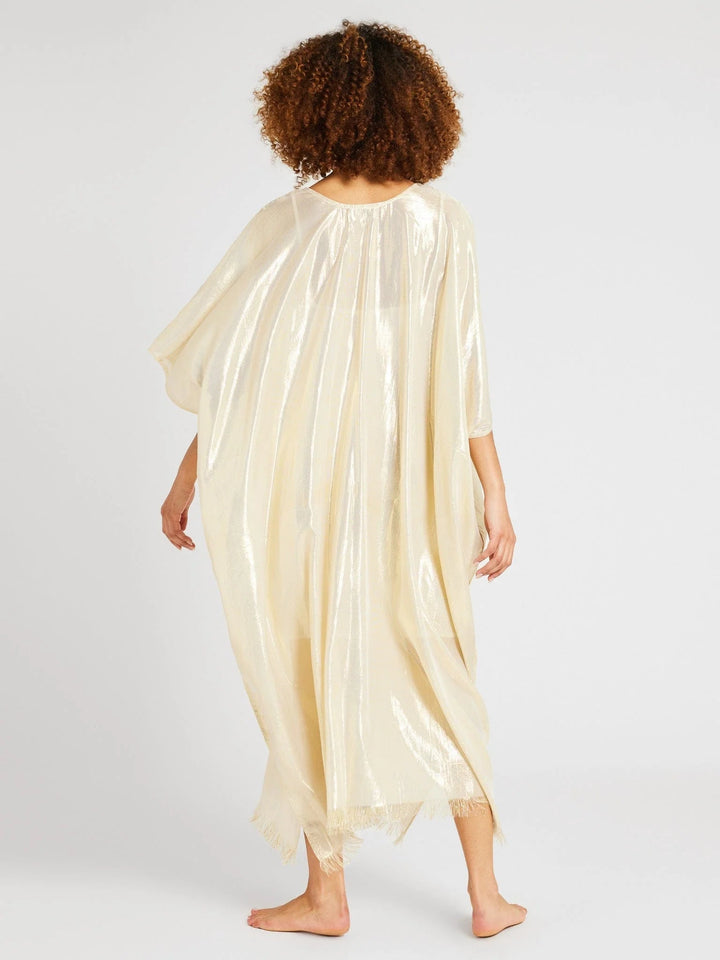 Mille Dress One Size / Gold Beverly Caftan in Gold Lamé