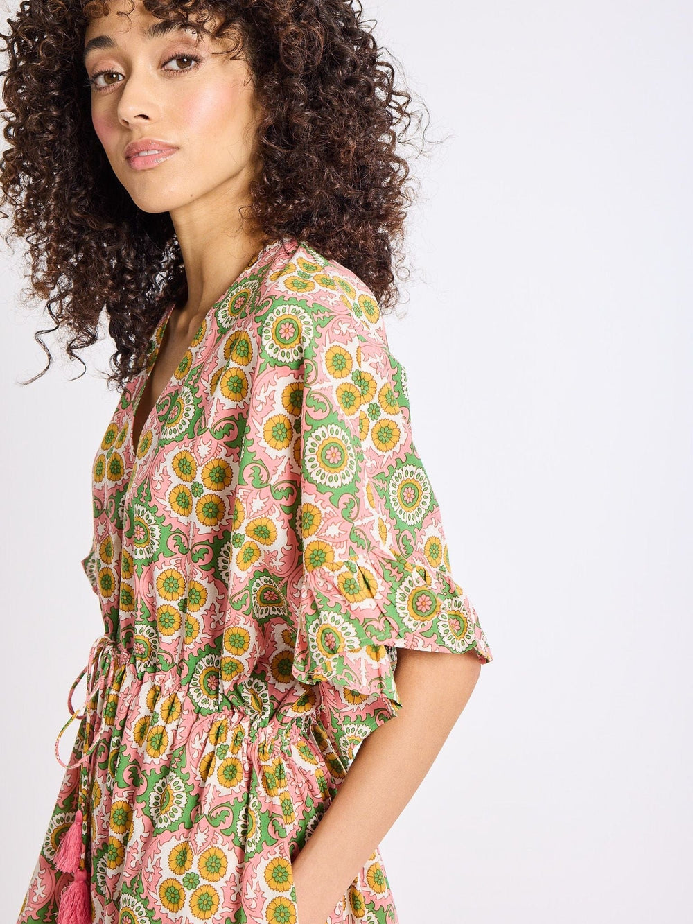 Mille Dress One Size / Pink Eden Caftan in Yucatan