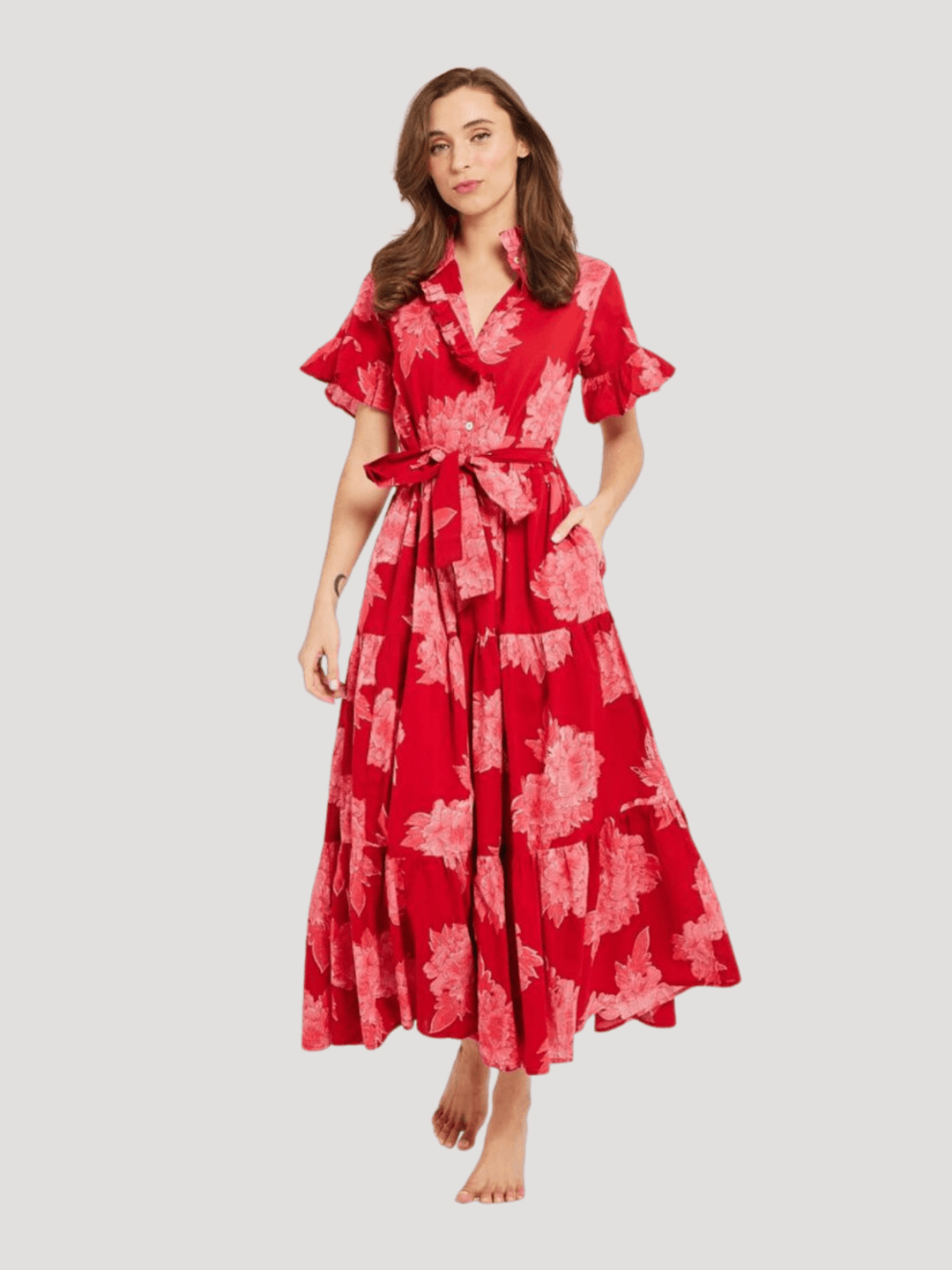 Mille Dress Victoria Dress in Crimson Floral