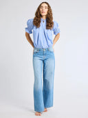 Mille Top Marnie Top in Blue Oxford