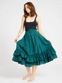 Mille Top Rosalita Skirt in Emerald Silk