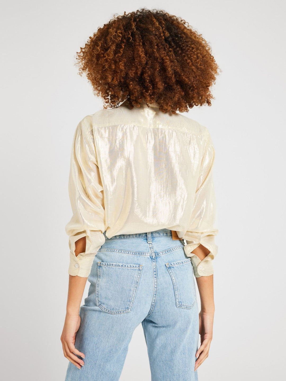 Mille Top Sofia Top in Gold Lamé
