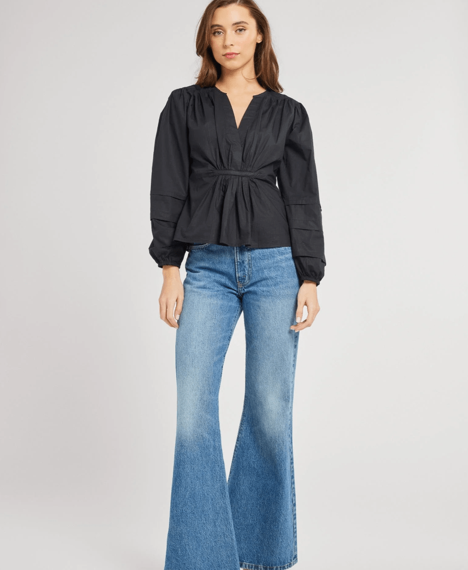 Mille Top Stevie Top in Black Poplin