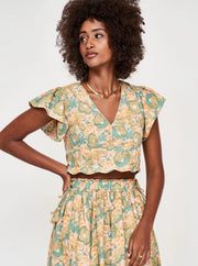 Mirth Apparel MIRTH Clothing | Naples Top in Olive Bloom