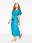 Mirth Dress Vienna Pintuck Dress in Azure Dobby