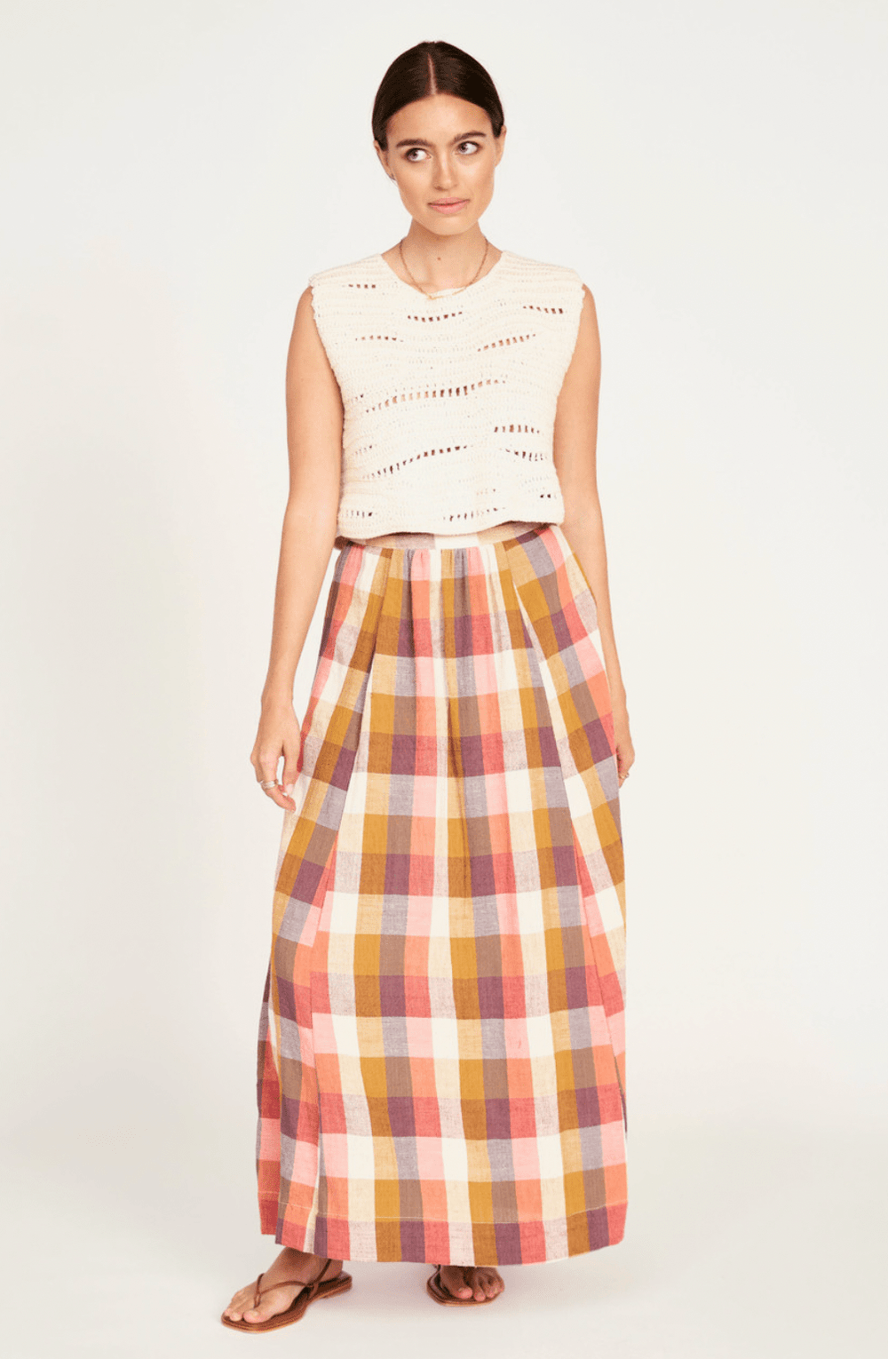 Mirth skirt Marion Skirt in Sunset Plaid