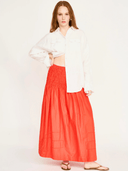 Mirth Skirt Savannah Smocked Skirt in Chili