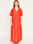 Mirth Skirt Savannah Smocked Skirt in Chili