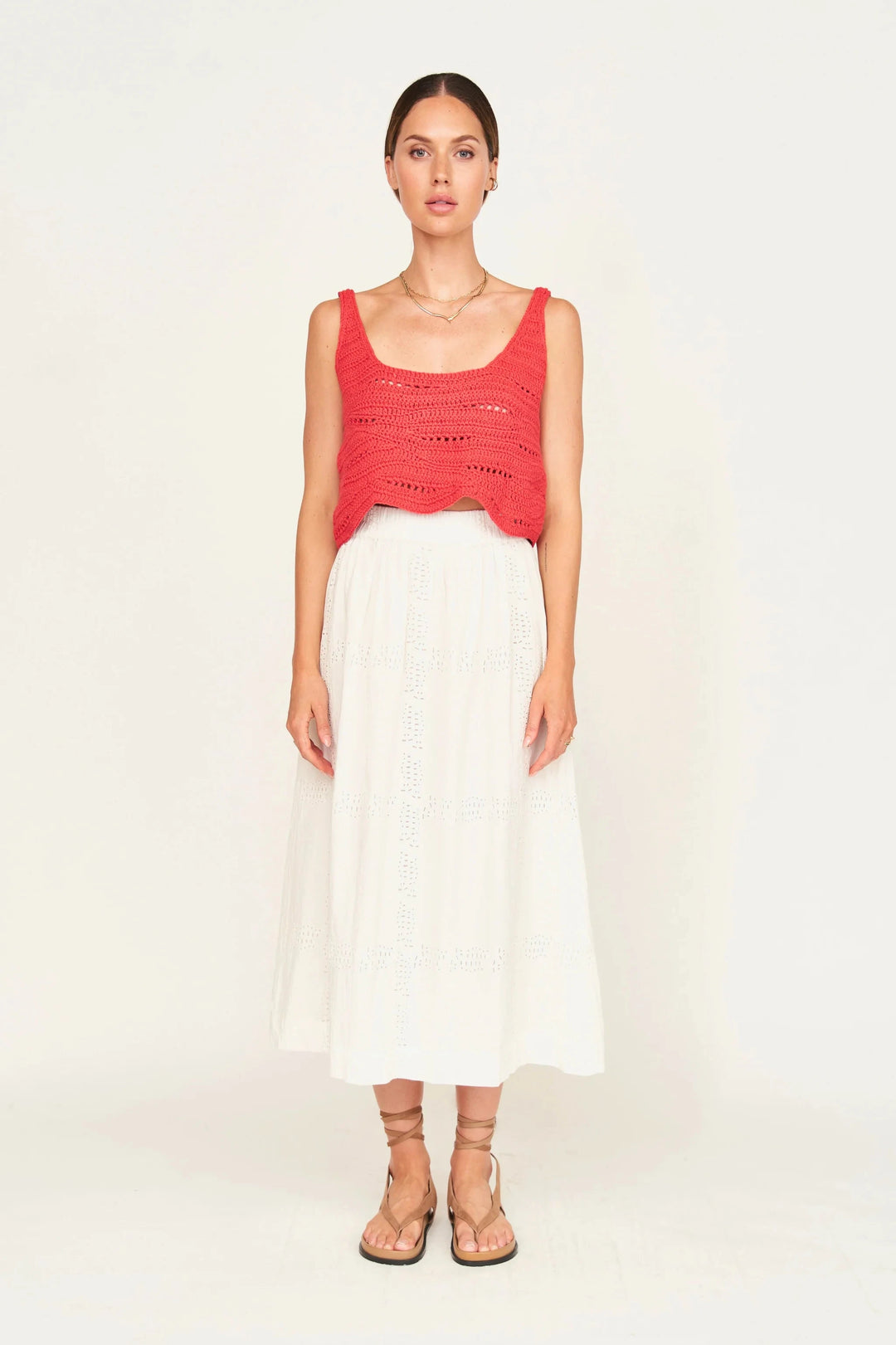 Mirth skirt Verona Skirt in White Marine Eyelet