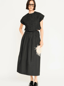 Mirth Top Bonn Smocked Top in Black