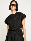Mirth Top Bonn Smocked Top in Black