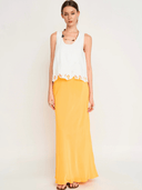 Mirth Top Charleston Tank in White Embroidered Deco