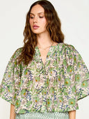 Mirth Top Kerala Blouse in Lavender Bloom