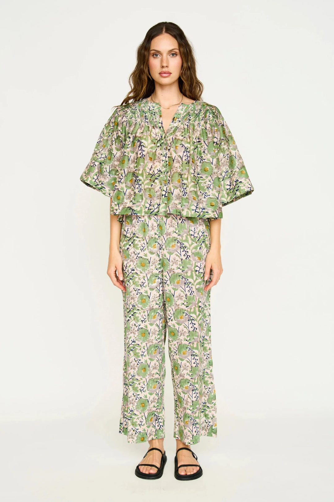 Mirth Top Kerala Blouse in Lavender Bloom
