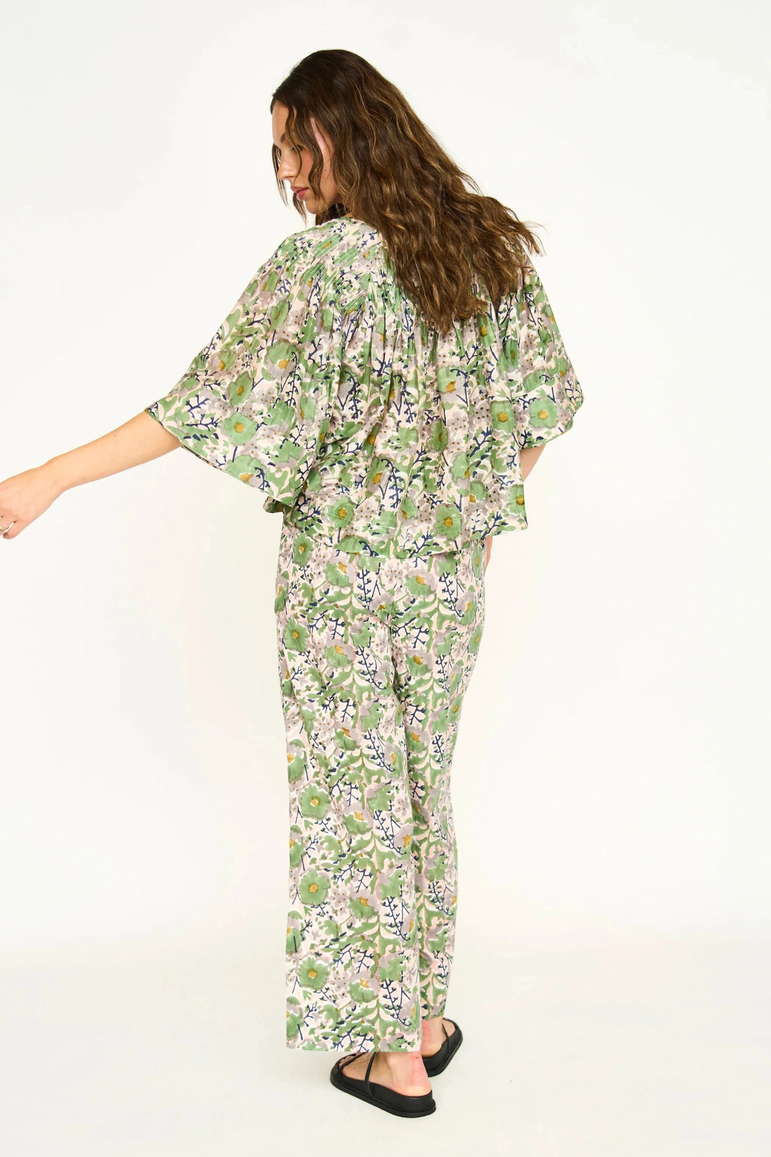 Mirth Top Kerala Blouse in Lavender Bloom