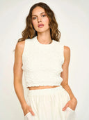 Mirth Top Lucia Smocked Top in White