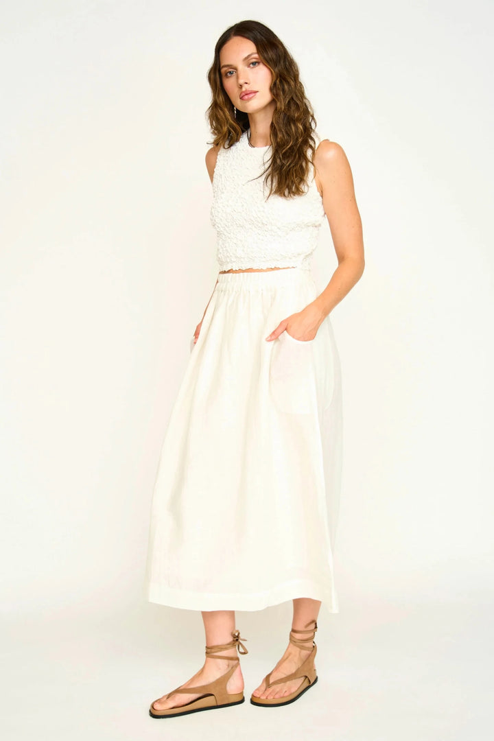 Mirth Top Lucia Smocked Top in White