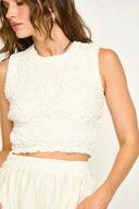Mirth Top Lucia Smocked Top in White