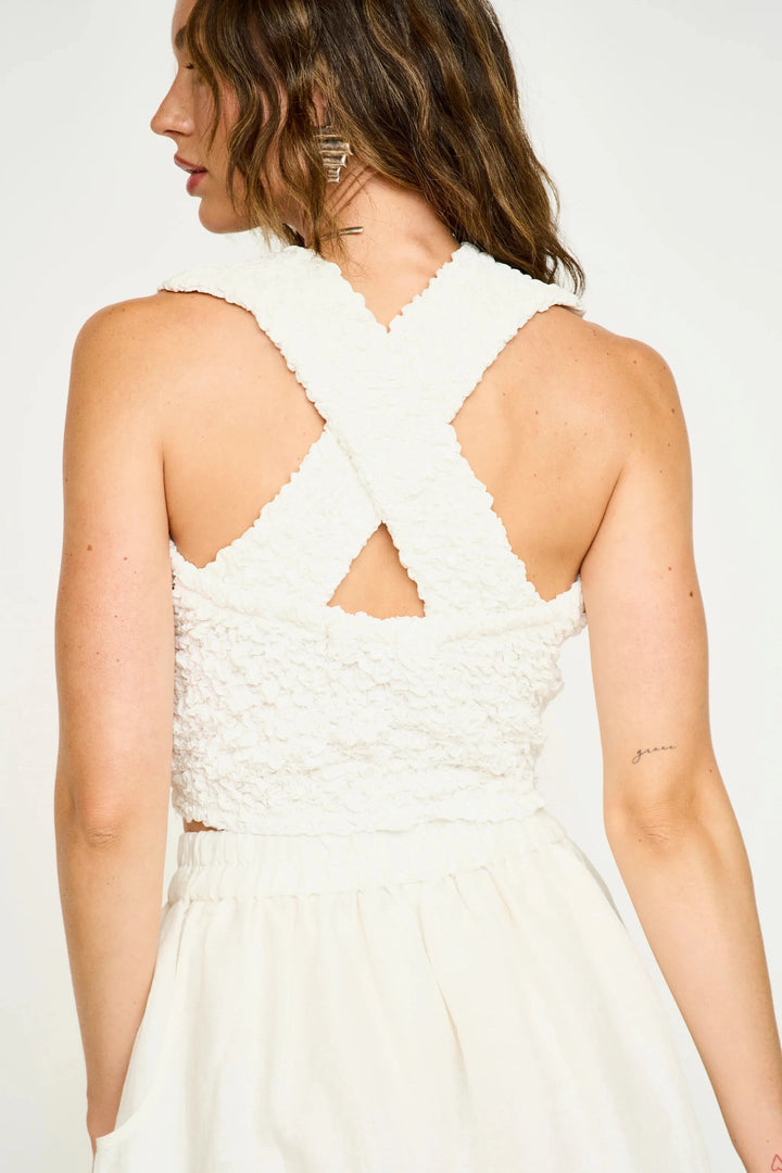 Mirth Top Lucia Smocked Top in White