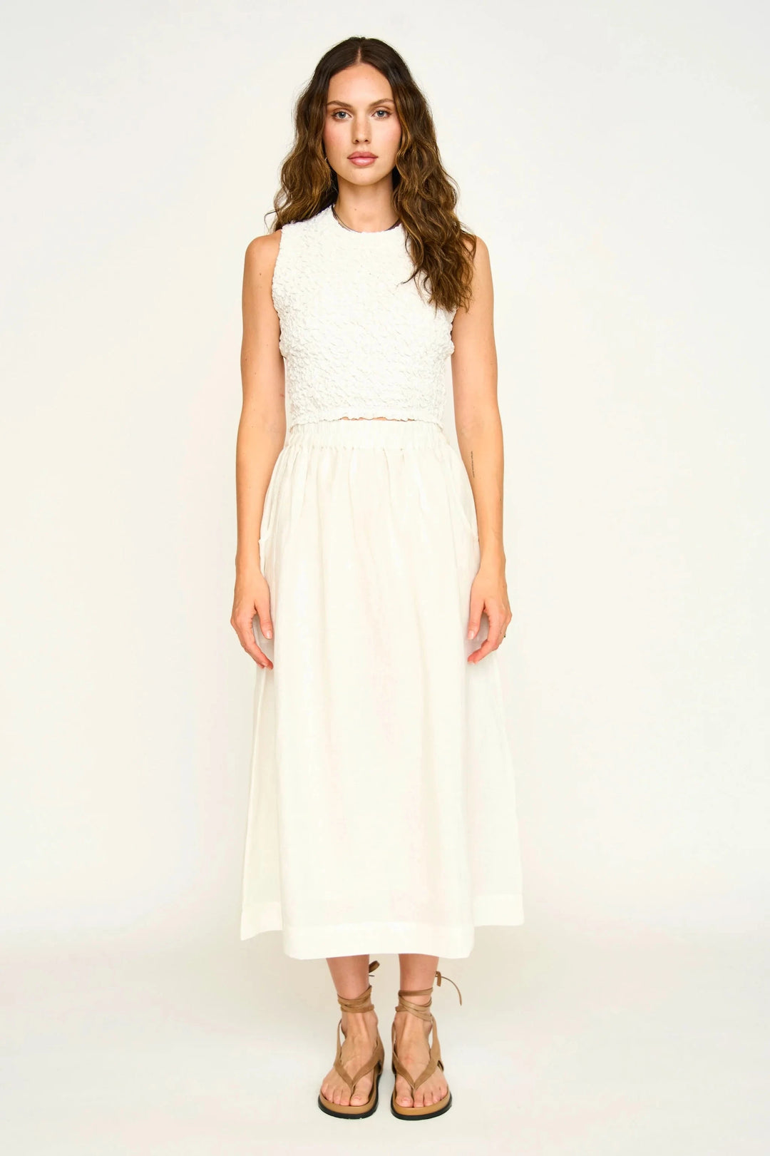 Mirth Top Lucia Smocked Top in White