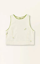 Mirth Top Santanyi Tank in Lime Jamdani