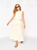Mirth Top Santanyi Tank in Lime Jamdani