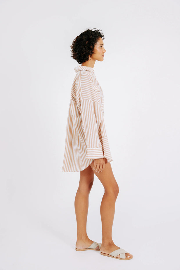 Mirth Tops MIRTH Clothing | Kyoto Blouse in Bronze Stripe